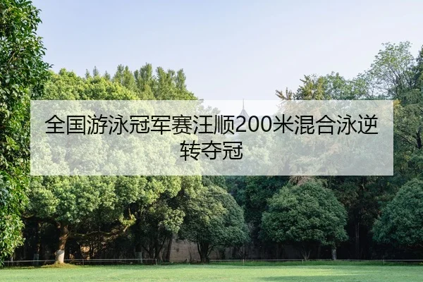 全国游泳冠军赛汪顺200米混合泳逆转夺冠